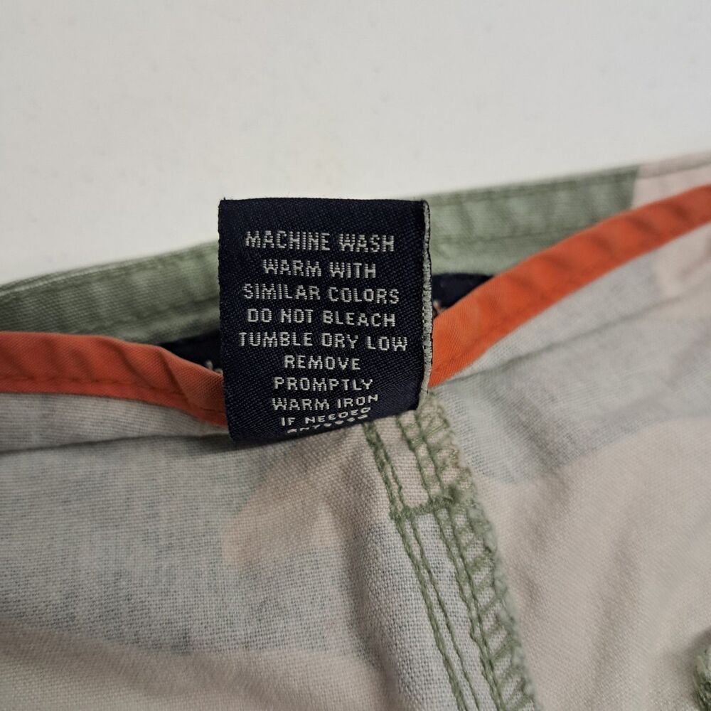 Vintage Abercrombie & Fitch Green And Tan Camo Pants Split Hem Women's 8 - Picture 5 of 10